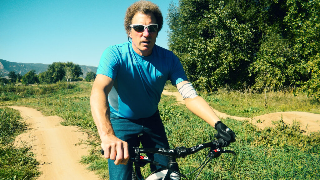 Bob Radocy using the Mountain Master bicycle TD