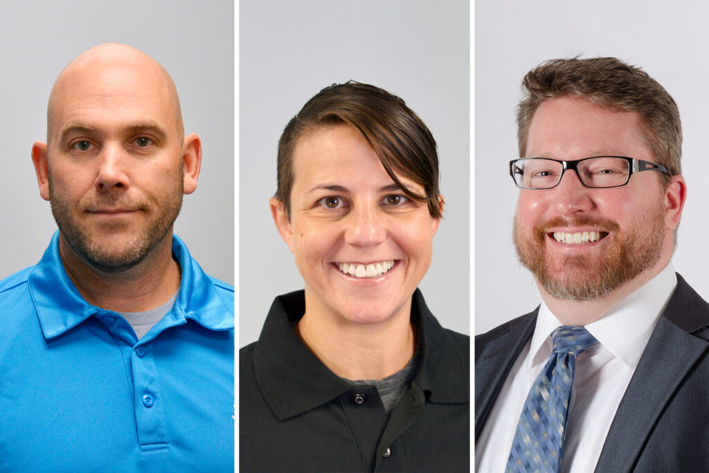Clinical educators Nate Sprungerm, Amy Ginsburg, and Brandon Christeson